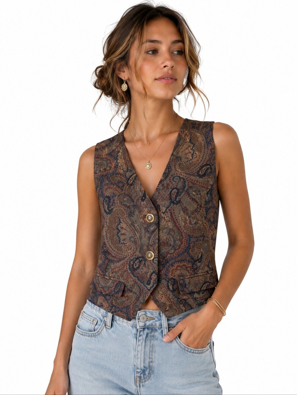 Vintage London Fog Collectables Paisley Vest – Size 6 Petite